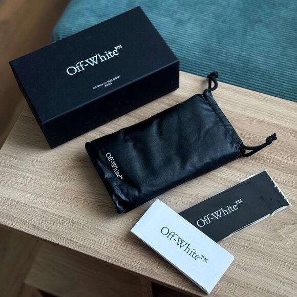 Off-White VIRGIL Women Sunglasses Black Grey Square OERI008 1307 NEW AUTHENTIC - Picture 5 of 11